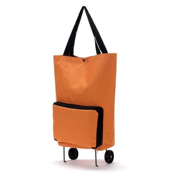 

shopping trolley bag portable folable tote cart grocery bags with wheels rolling organizer storage