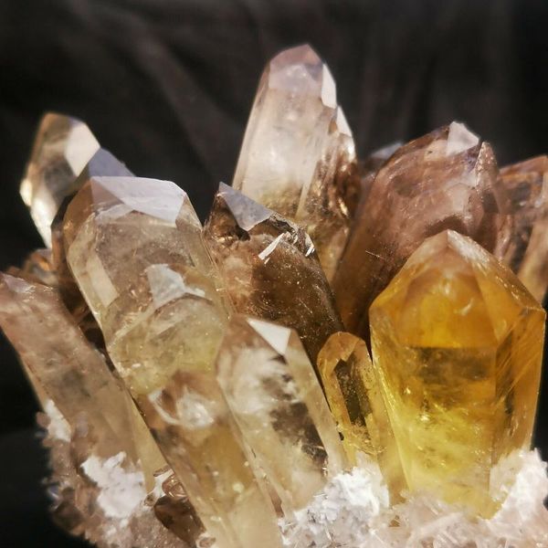 

rare tea color quartz crystal cluster vug collectibles decorative objects & figurines