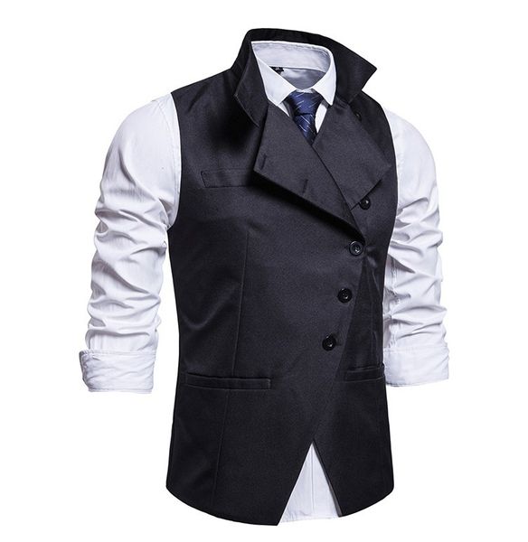 

fashion vest multicolor men's casual solid, Black;white