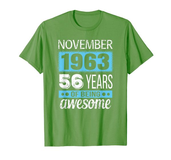 

november 1963 tshirt - november 56th birthday gift t-shirt, White;black
