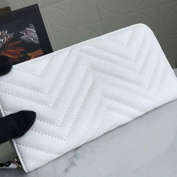 

2021 new fashion holders designer evening bags clutch for woman zipper wave black leather wallet credit card coin purse with box hippin j2nk