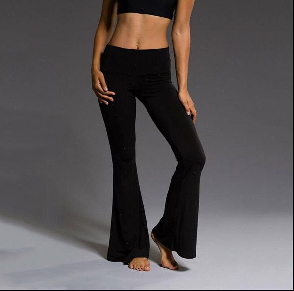 

women womens pants flare fashion casual high elastic waist trousers office lady black bell bottoms, Black;white