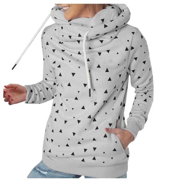 

women's hoodies & sweatshirts autumn turtleneck women funny fashion print long sleeve pullover hooded sweatshirt harajuku casual hoodie, Black