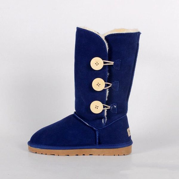 

boots classic 100% genuine leather snow fashion for women warm winter shoes, Black