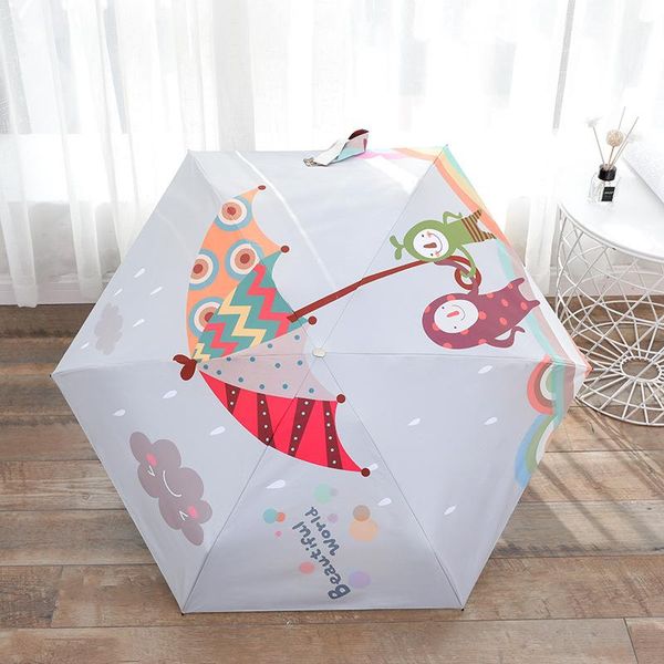 

umbrellas cartoon ultra light sun umbrella mini five-fold folding uv s525
