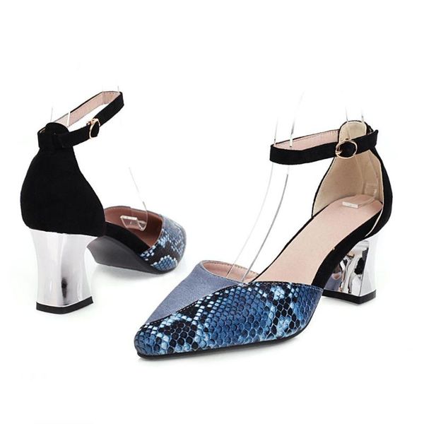 

big size 31-48 summer women pointed toe cover heel square sandals 3 colors, Black