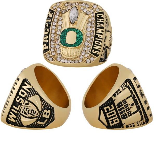 

fans'collection 2019 oregon duck ring championship sport souvenir fan promotion gift wholesale, Golden;silver