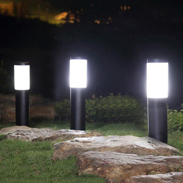 

lawn lamps stainless steel solar garden lamp waterproof pathway bollard light landscape backyard villa pillar