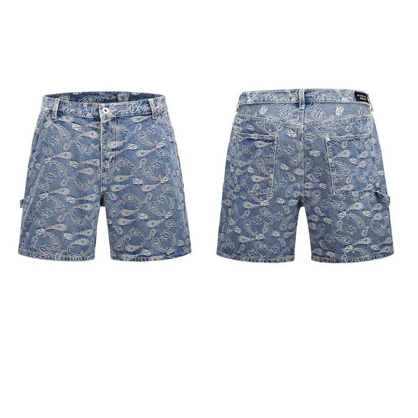 

new high street hip hop west coast cashew blossom street loose denim panties, White;black