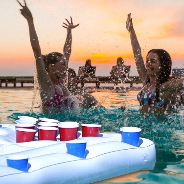 

inflatable float fun raft durable summer water party beer pong table 1pc generic mattress universal pool & accessories