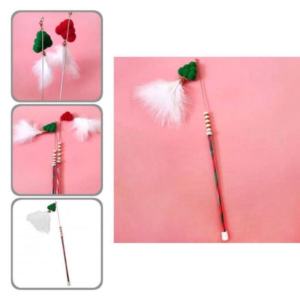 

cat toys relaxing cats teaser sturdy comsume energy durable feather wand toy