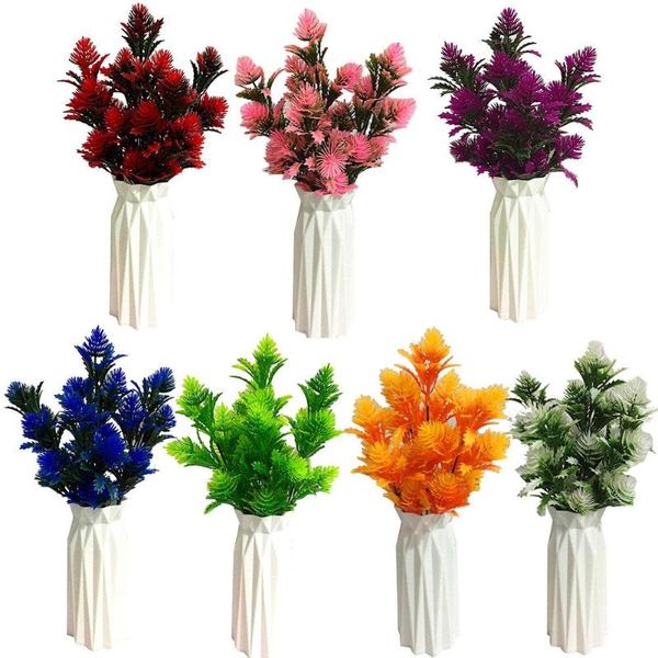 

decorative flowers & wreaths simulation potted 5 forks 25 pine needles with bottle fake flower bonsai home decoration small ornaments artifi