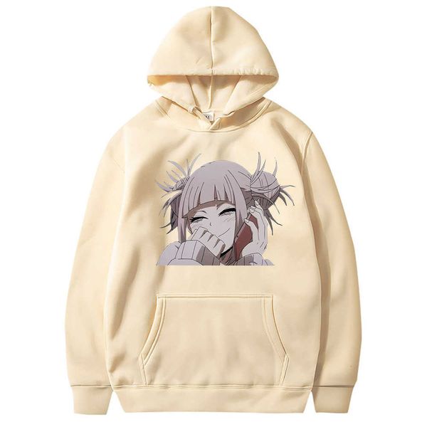 Süße My Hero Academia gedruckt Hoodie Frau 2021 Komfort Toga Himiko Harajuku Casual Hoodies Mode Lace-up Frauen Hoody Y0803