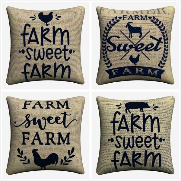 

cushion/decorative pillow farm animals vintage decorative cotton linen cushion cover pillowcase home