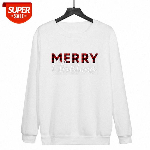 

christmas merry english letter printed sweater round neck #f11y, Black