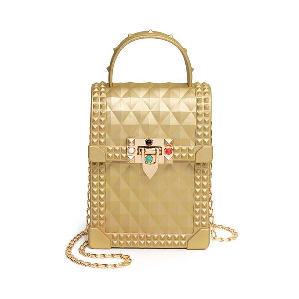 

women's jelly shoulder ladies summer new 2020 korean rivet fashion mobile bag phone phvtw