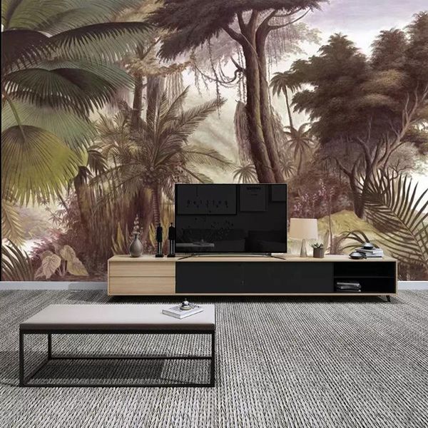 

wallpapers forest stereo wallpaper tropical rain landscape living room background