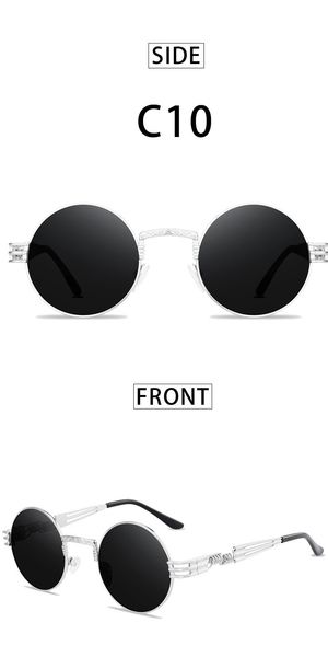 

sunglasses ms retro round box spring legs steampunk sunglasses men's glasses, White;black