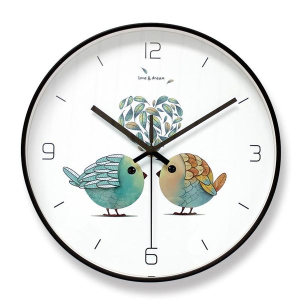 

wall clocks nordic mute clock modern bedroom family living room fashion round watch design 50a26