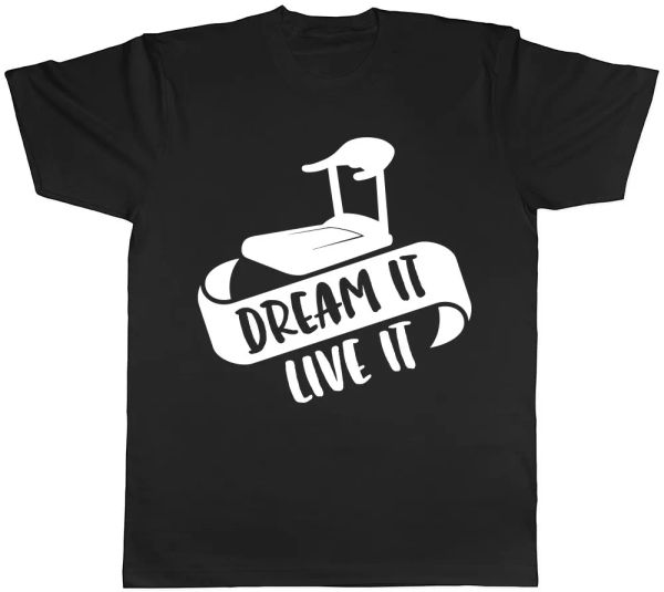 

dream it live it mens womens ladies cardio t-shirt, White;black