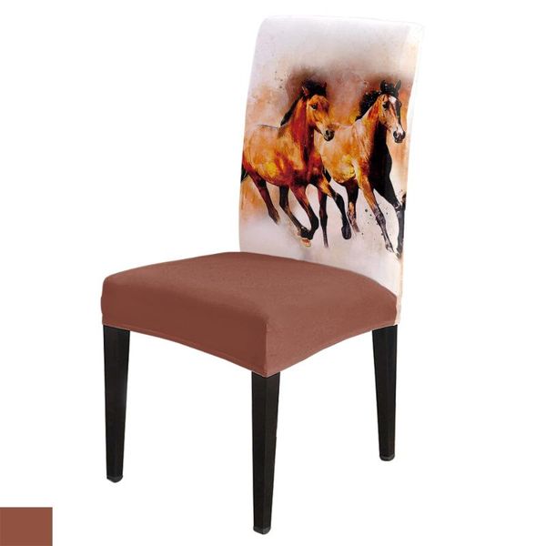 

chair covers dining watercolor galloping horse cover spandex elastic el wedding supplies