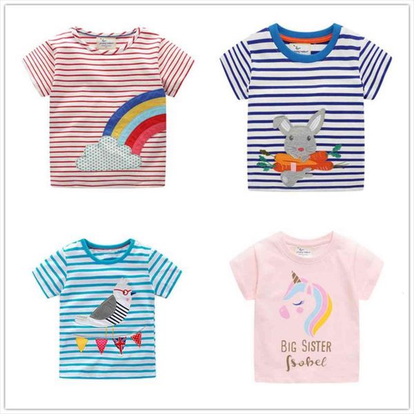 

baby girls cotton long sleeve unicorn t shirts kids cartoon casual clothes 2 7 years children clothing w01, Blue