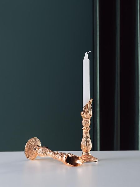 

candle holders retro golden holder luxury dining table european iron art brass metal swieczniki home decor modern bs50ch