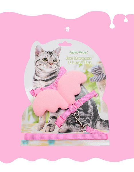 

cat collars & leads little angel wings chain nylon multicolor rope i-shaped supplies pet puppy kitten traction
