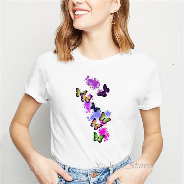 

watercolor butterfly print tshirts mens t shirt and women womens vogue white femme harajuku kawaii clothes paris style female, White;black