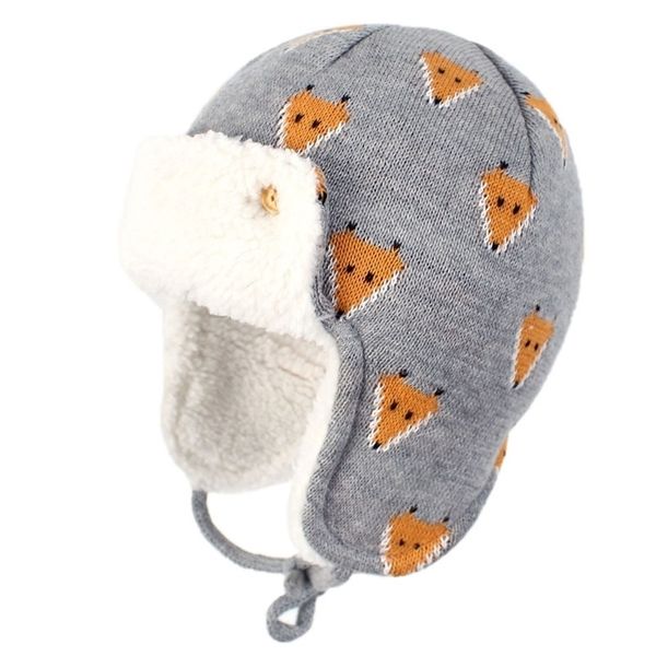 Winter Ohr Schutz Baumwolle Gestrickte Jacquard Kinder Hut Für Kinder Jungen Und Mädchen Tier Gemusterte Warme Dicke Baby Caps 211023