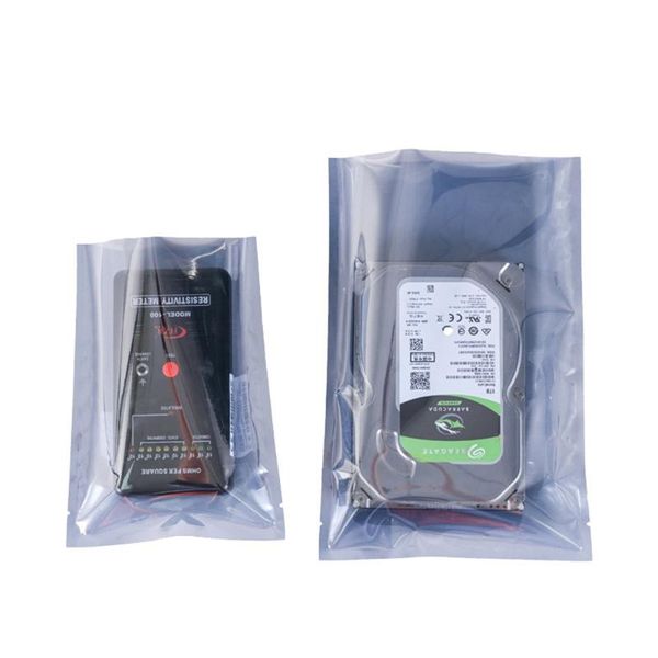 

100pcs/lot open mylar foil anti static bag disposable tear notch heat seal anti-static packaging pouches for electronic pack gift wrap