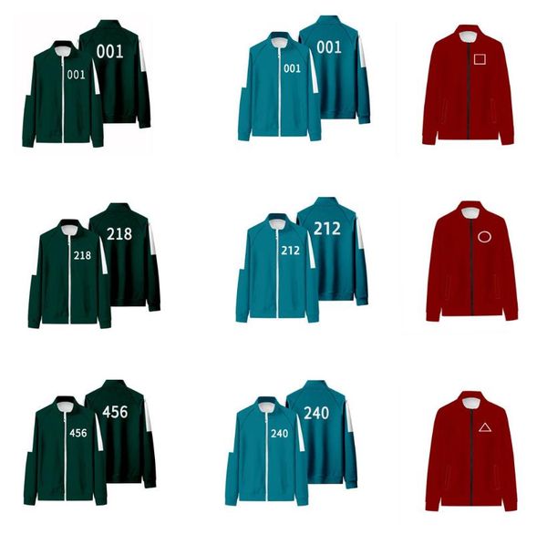 

men's hoodies & sweatshirts li zhengjae squid competition jacket same sportswear large size national tide six-wheel sweater autumn seri, Black