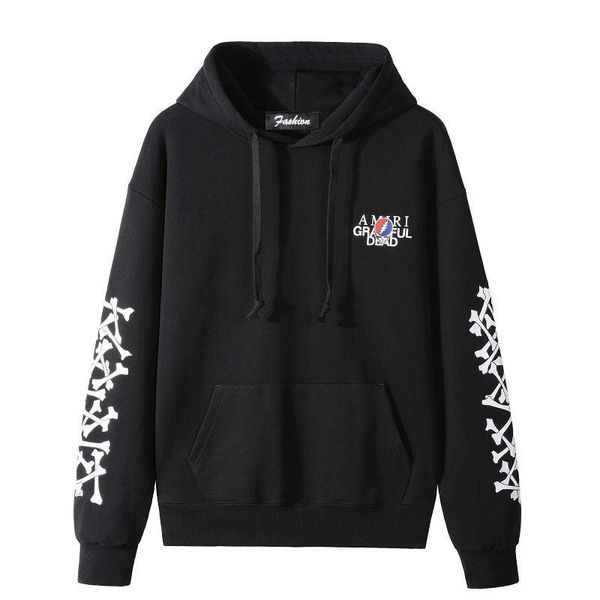 

men's hoodies & sweatshirts amiry pullover wholesale long sleeved couple polyester printed street wear sweatshirt men, Black