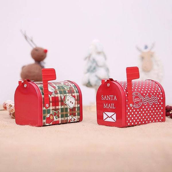

gift wrap christmas decor supplies candy box craft iron storage organizer tin mailbox shape xmas ornaments