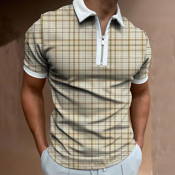 

men's polos fashion patchwork men short sleeve shirts casual turn-down collar zipper design 2021 summer harajuku streetwear -40, White;black