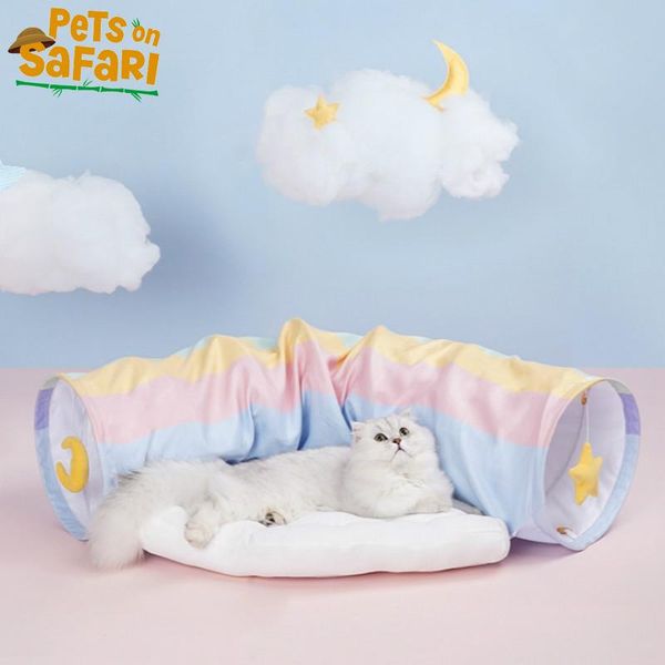 

cat beds & furniture bed house detachable collapsible tunnel pet puppy for small dogs mat supplies sleeping