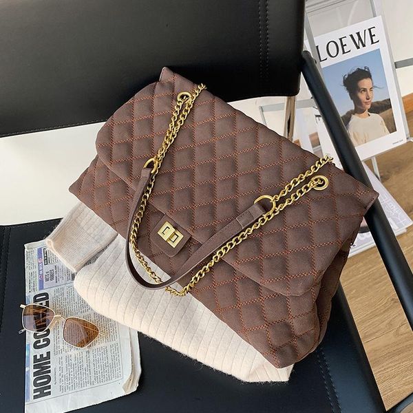 

evening bags women's shoulder bag large capacity velvet frosted chain female fashion versatile armpit