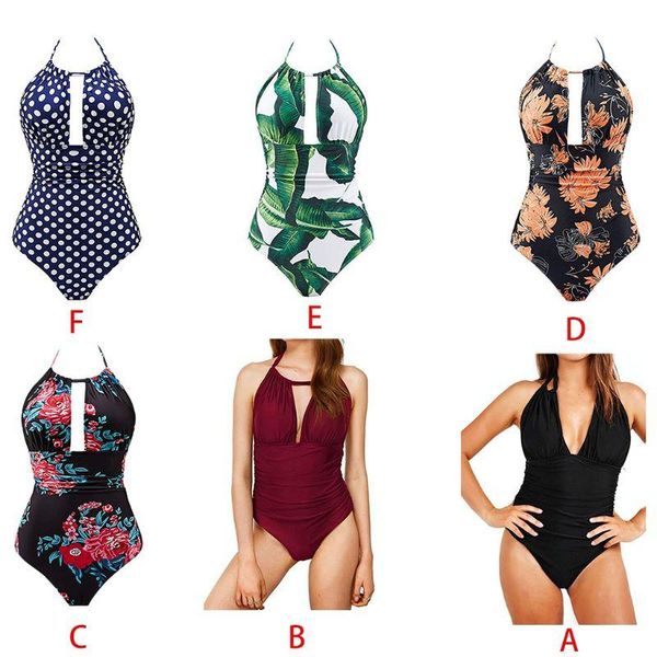 

women plus suze one piece swimsuit halter hollow keyhole v-neck monokini ruched tummy control bathing suit s-2xl one-piece suits