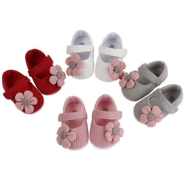 

first walkers born baby girls boys crib shoes cotton flowers hook soft cork 3colors