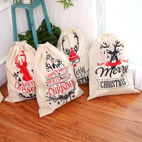 

christmas decorations 20pcs santa sacks gift bags for kids canvas burlap bag drawstring large size xmas party decorati