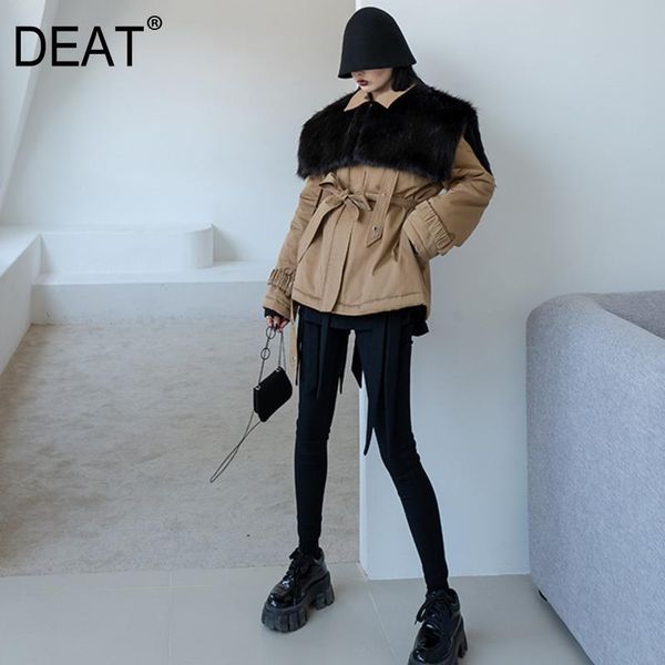 

women's trench coats deat 2021 autumn long-sleeved turn down collar double breasted patchwork loose mid long windbreaker overcoat with, Tan;black