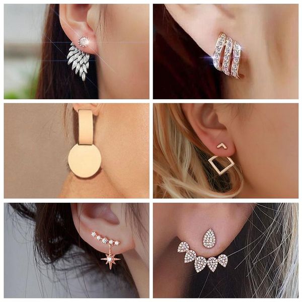 

crystal flower drop earrings for women fashion jewelry gold colour rhinestones gift party friend dangle & chandelier, Silver