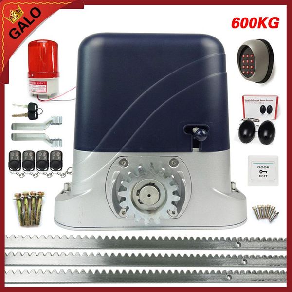 

automatic sliding gate operator/gear motor for residential gates weight 600kg with 4m racks keypad light pocell optional fingerprint access
