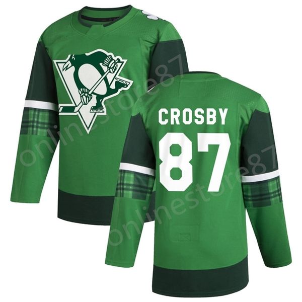 

5259 jake guentzel 2020 pittsburgh penguins jersey 87 sidney crosby 58 kris letang 35 tristan jarry movie hockey jersey, Black