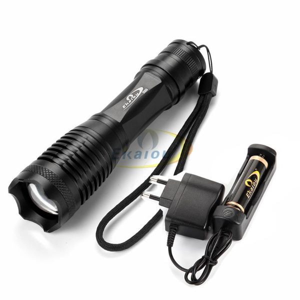 

zoomable camping +18650 4000mah battery+charger flashlights torches