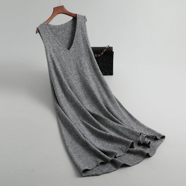 

casual dresses 2021 sling 8-3009 sweater red plus size dress elegant, Black;gray