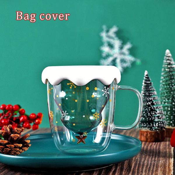 

wine glasses 300ml double layered anti scald glass christmas tree starry sky coffee mug thermal insulation breakfast milk cup children'