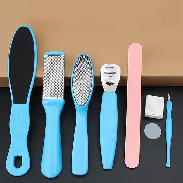 

nail art kits 8pcs/set manicure foot care double sided cuticle finger dead skin cut remover pusher pedicure tools