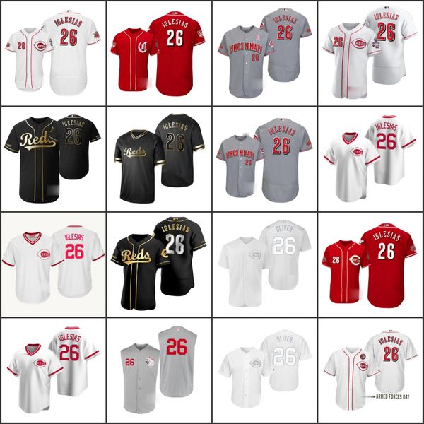 

cincinnati reds men 26 raisel iglesias womenyouth jersey, Black;red