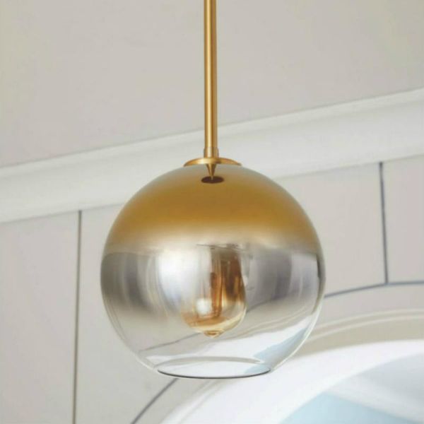 

nordic post modern spherical gradients glass pendant lights kitchen hanging lamps bedroom dining room led decoration e27 bulbs